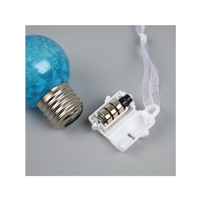 Ёлочный шар «Синий», d=5 см, 1 LED, от батареек AG13×3, свечение тёплое белое