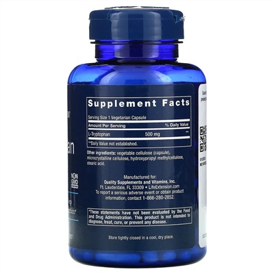 Life Extension, L-Tryptophan, 500 mg, 90 Vegetarian Capsules
