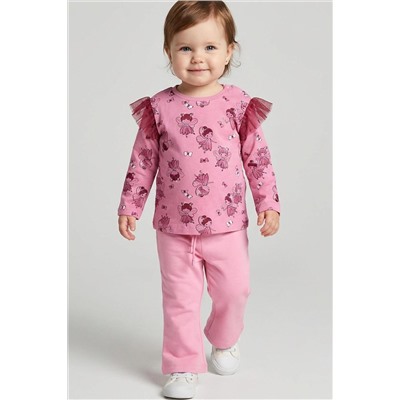 Джемпер детский трикотажный для девочек (футболка с длинными рукавами) PLAYTODAY, 1240043