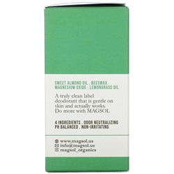 Magsol, Magnesium Deodorant, Lemongrass, 3.2 oz (95 g)