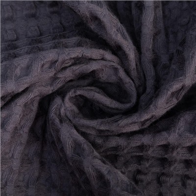 Халат вафельный женский удлинённый «Этель» Boho, размер 42-44, хлопок, 290 г/м², тёмно-серый