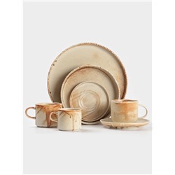 Тарелка глубокая Magistro Organic brown, 1 л, 25.2×25×5.3 см, фарфор, бежевая