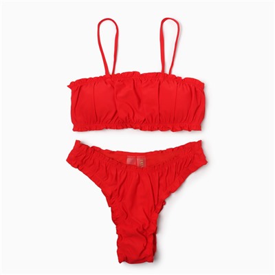 Купальник раздельный со сборкой женский MINAKU, размер 42, красный
