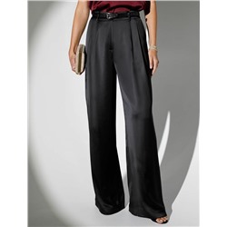 Брюки палаццо широкие из струящегося сатина