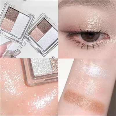 Мерцающие трехцветные тени для век Tingphe