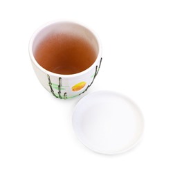 Горшок для цветов «Азия», 1 л, d=15 см, h=13 см, с поддоном, керамика, белый