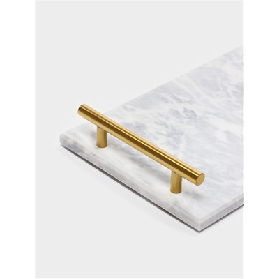 Поднос Magistro Marble, мрамор, 38.2×18.2 см, белый