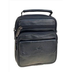 Сумка мужская из натуральной кожи, цвет черный