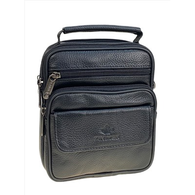 Сумка мужская из натуральной кожи, цвет черный