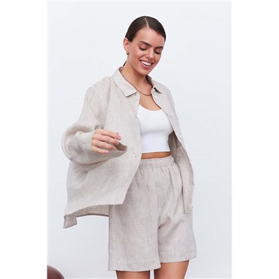 Рубашка короткая  S021_LBGE/Светло-бежевый