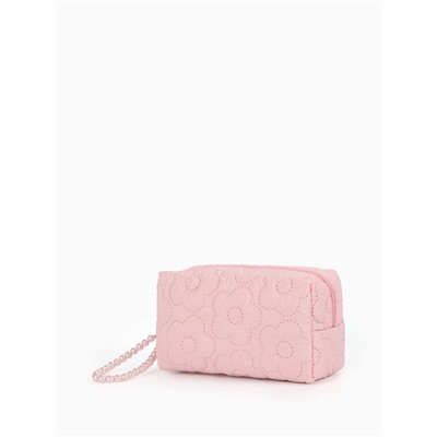 Косметичка женская «Цветочек», ручка из бусин, розовая