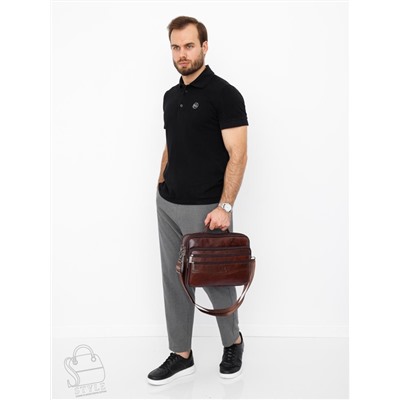 Портфель мужской кожаный 7807-4 brown Fuzhinino  в Новосибирске