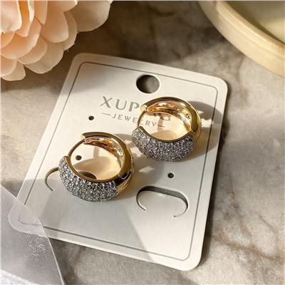 Серьги коллекция "Xuping" покрытие позолота, вставка: фианиты, арт.004.096