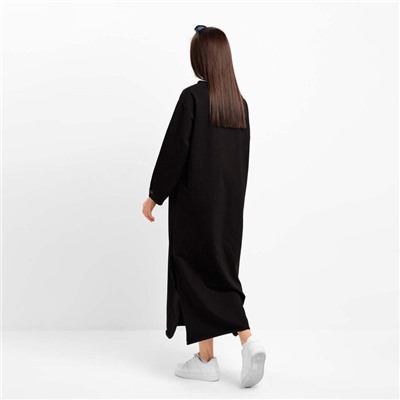 Платье миди женское с разрезом MIST, размер S-M, чёрное