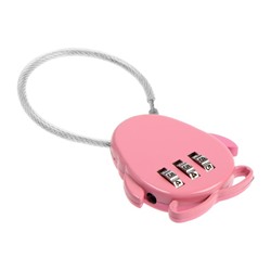 Замок навесной кодовый, «Пингвин», розовый