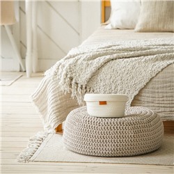 Корзина для хранения SL Home «Бэлл», плетёная, ручной работы, малая, 25×25×13.5 см, белая