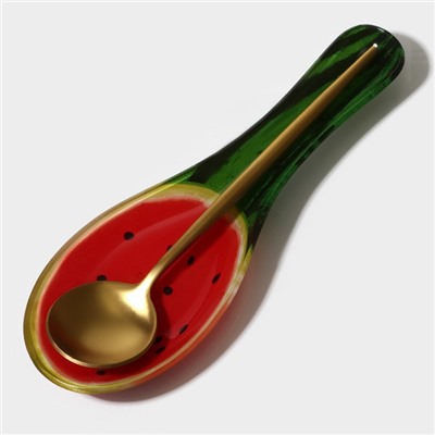 Подставка под ложку Доляна «Сладкий арбуз», 23.5×8.3×1.5 см, стекло