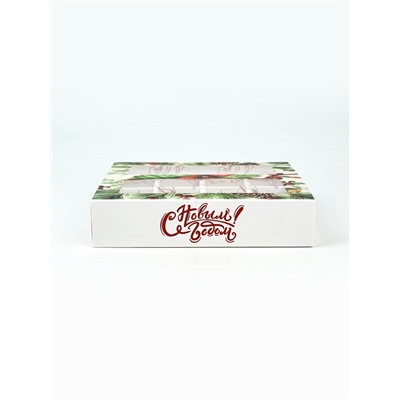 Коробка под 8 конфет и шоколад, с окном «Новогодние подарки», 17.7×17.8×3.8 см