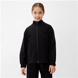 Ветровка (бомбер) для девочки MINAKU: Casual Collection KIDS, чёрная, рост 146 см