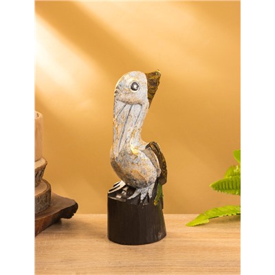 Сувенир интерьерный «Пеликан», 7×7×20 см, дерево, белый с золотом