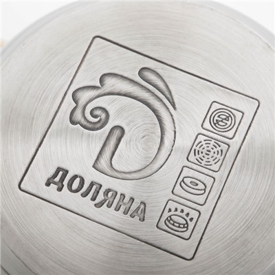 Кастрюля Доляна «Роскошь», 1.5 л, d=17 см, с крышкой, капсульное дно, нержавеющая сталь
