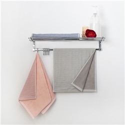 Полотенце двухстороннее "Этель" Амалия серый 70х140 см, 380 г/м2, 100% хлопок