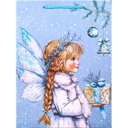 Пакет подарочный новогодний ламинированный, «Новогодний ангел», 26×12×32 см