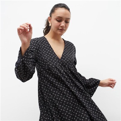 Платье мини женское MINAKU: Green trend, чёрное, размер 42