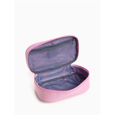 Косметичка-пенал на молнии, на подкладке, розовая