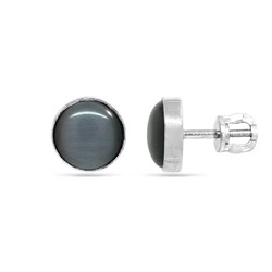 Серьги из серебра кошачий глаз, Ю-25145р