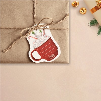 Шильдик на подарок Новый год «Тёплого Нового года», 6.5×7.5 см