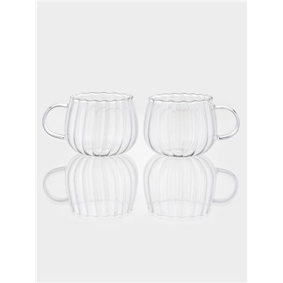 Набор кружек «Диана», 425 мл, 2 шт., боросиликатное стекло, прозрачный