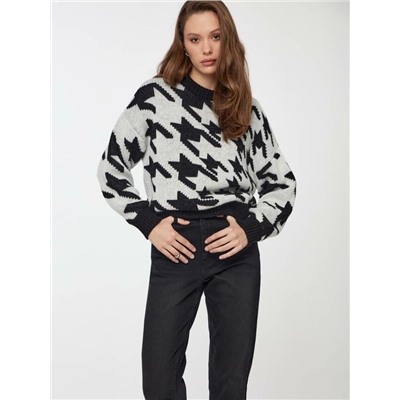 Вязаные джемперы CONTE LDK 307 Oversize-джемпер c вывязанным рисунком "в гусиную лапку"