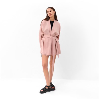 Костюм женский (кимоно, шорты) MIST Summer time, цвет пудра, размер 46