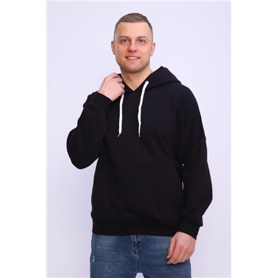 Худи футер двухнитка с тонким начесом Арт. 1009 (Черный)