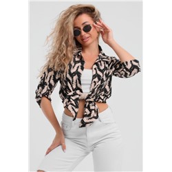 Рубашка 36961 (Черно-бежевый)