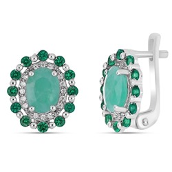 Серьги, изумруд берилл , наноизумруд, Снежана