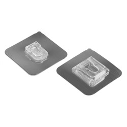 Держатель настенный, 2 шт., ТУНДРА krep, с клейкой поверхностью, 60×60 мм, цвет хром