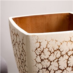 Горшок для цветов «Персей», 60 л, 41×41×49 см, керамический, с поддоном, бежевый