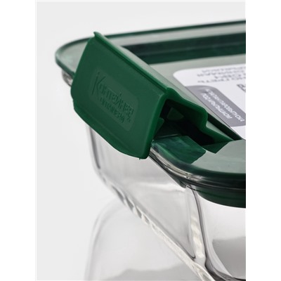 Контейнер, 390 мл, герметичный, с паровыпуском, пластиковая крышка, стекло, прозрачный