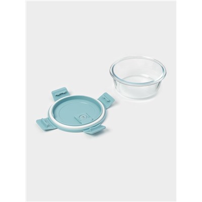 Контейнер Доляна Cook and Freeze, 370 мл, 13.5×6 см, с крышкой, жаропрочное стекло, МИКС