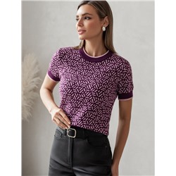 Джемпер жаккардовой вязки с кашемиром