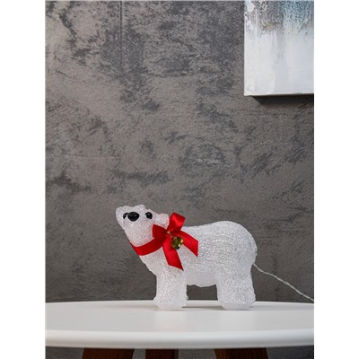 Светодиодная фигура «Мишка» 12×17 см, акрил, 20 LED, батарейки ААх2 (не в комплекте), свечение белое