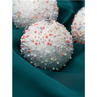 Ёлочные игрушки «Абель», шары новогодние, d=8 см, 3 шт., колор