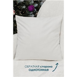 Наволочки Дед мороз и снеговик синий 2 шт велюр