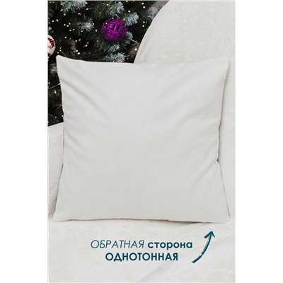 Наволочки Дед мороз и снеговик синий 2 шт велюр