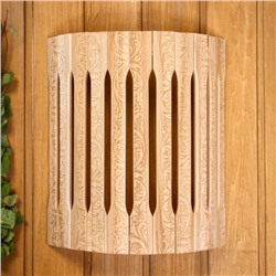 Абажур для бани и сауны «Русские узоры», липа, 31×27×11 см, настенный угловой, «Добропаровъ»