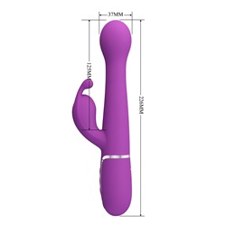 Фиолетовый вибратор-кролик с ротацией бусин Dejon - 22,6 см.