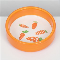 Миска керамическая с морковками 100 мл, 8.8×8.8×3 см, оранжевая