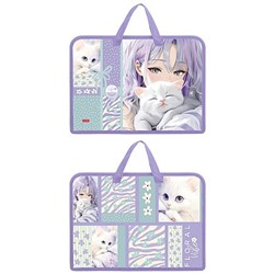 Папка для тетрадей пластиковая А4 на молнии с ручками 340х245х35 мм "Цветочный стиль" (094459) 07103 Хатбер